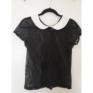 Scalloped collar blouse